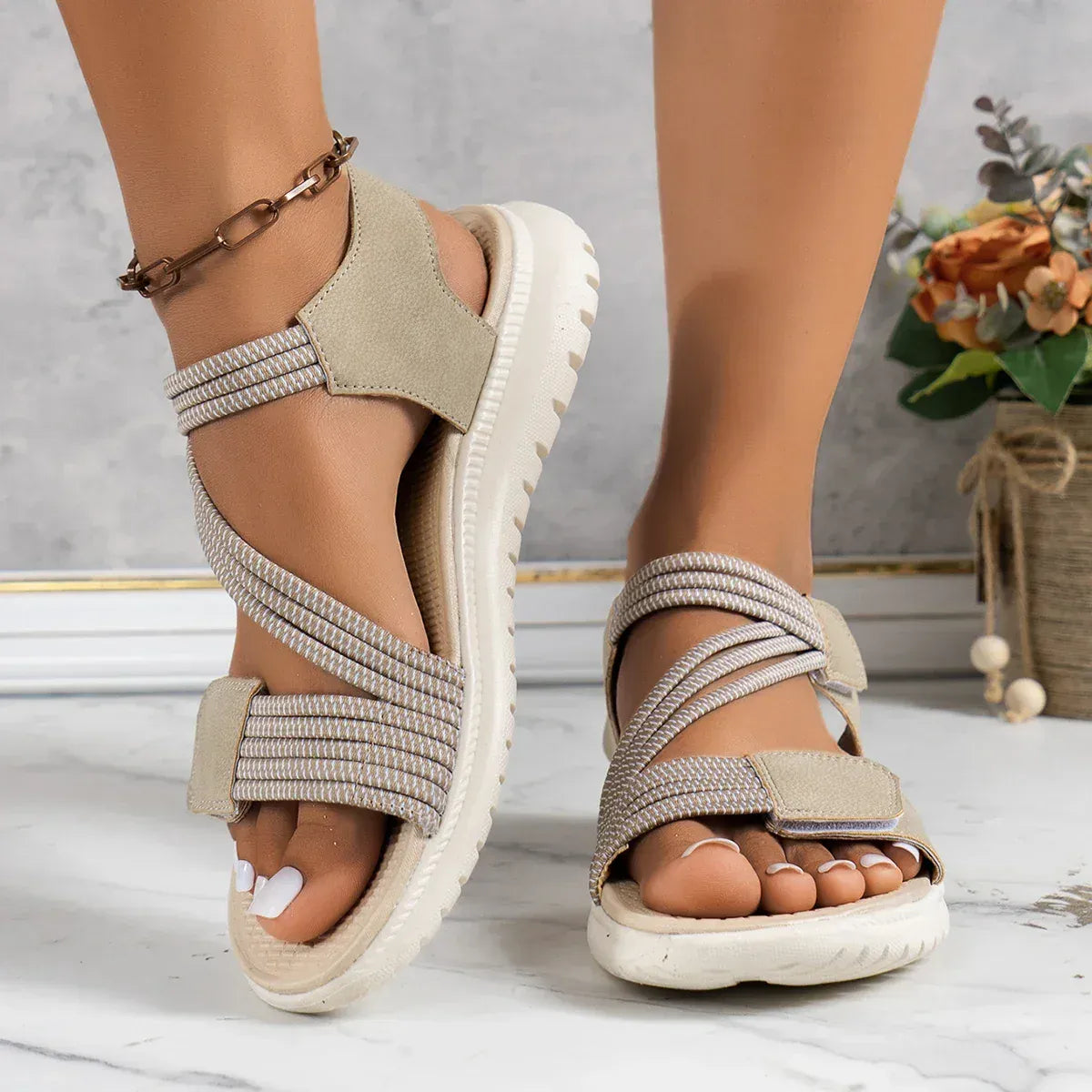 Roman-Style Non Slip Adjustable Orthopedic Sandals for Women – view 5