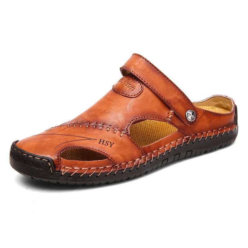 Non-Slip Genuine Leather Orthopedic Sandals for Men – view 9