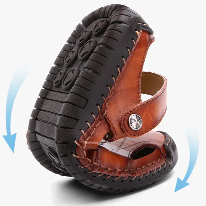 Non-Slip Genuine Leather Orthopedic Sandals for Men – view 2