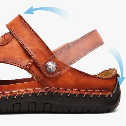 Non-Slip Genuine Leather Orthopedic Sandals for Men – view 3
