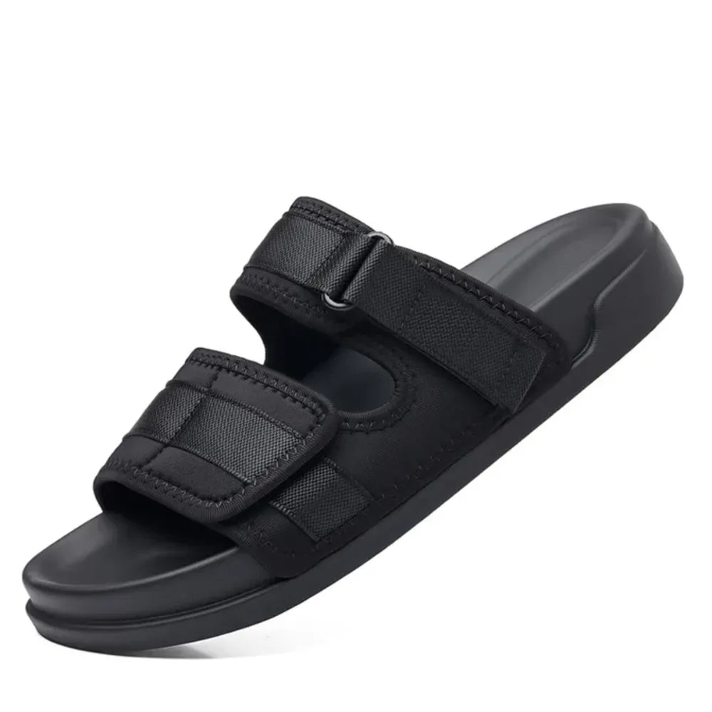 Men's Flat Orthopedic Summer Sandals with Hook-and-Loop Straps