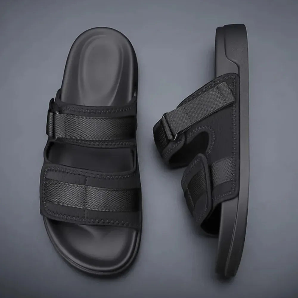 Men's Flat Orthopedic Summer Sandals with Hook-and-Loop Straps – view 4
