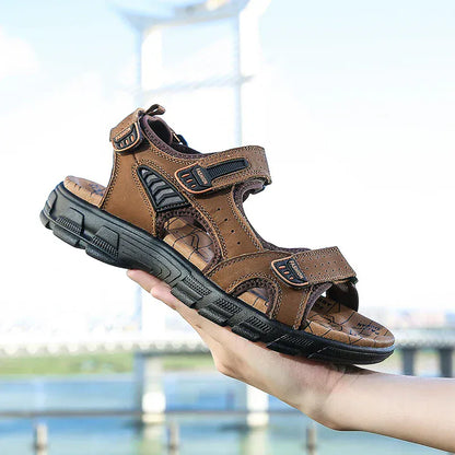 Sandales Orthopédiques Respirantes En Cuir Véritable Pour Homme