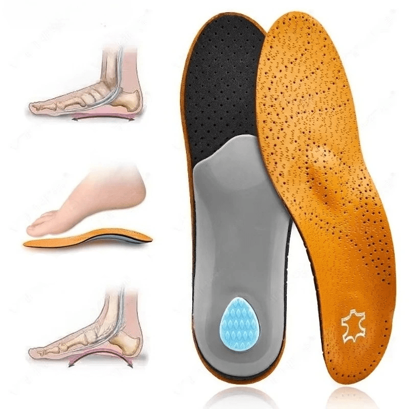 Unisex Perforated Leather Insoles for Flat Feet
