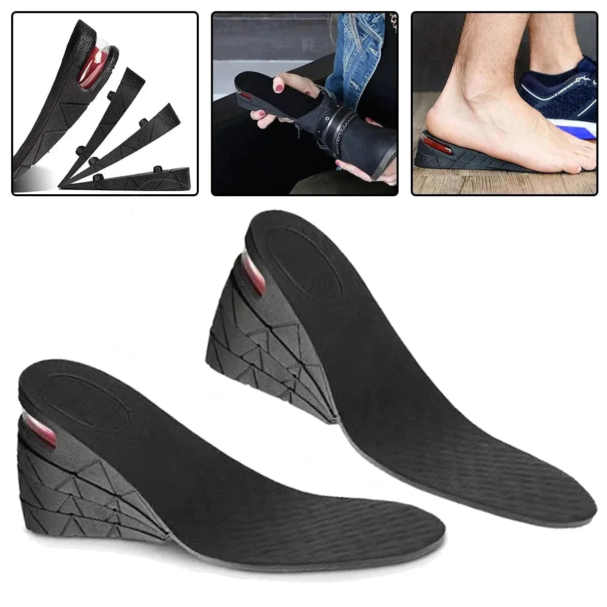 Non Slip Shoe Inserts with Removable Wedge Heels – view 2