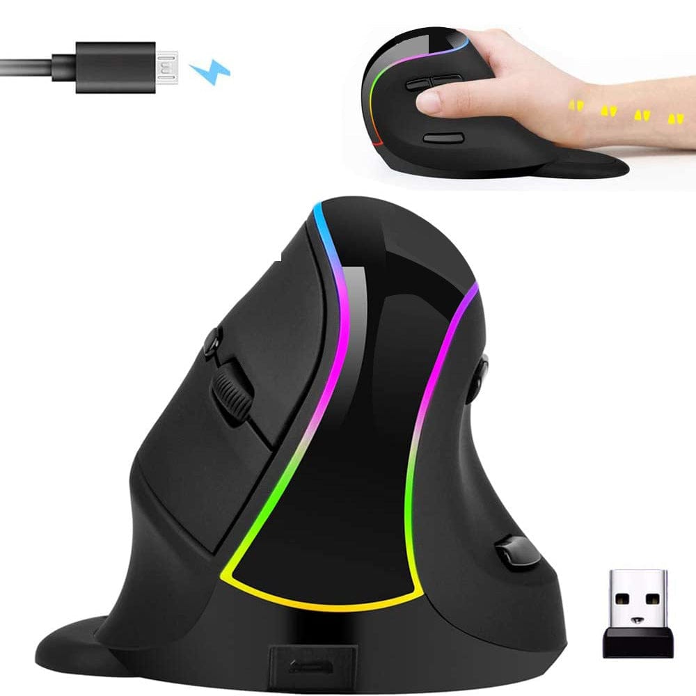 Rechargeable Backlit Vertical Mouse for Office Work – view 6