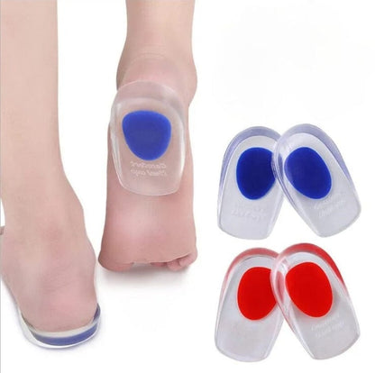 Clear Silicone Heel Cups with Colored Gel Pad
