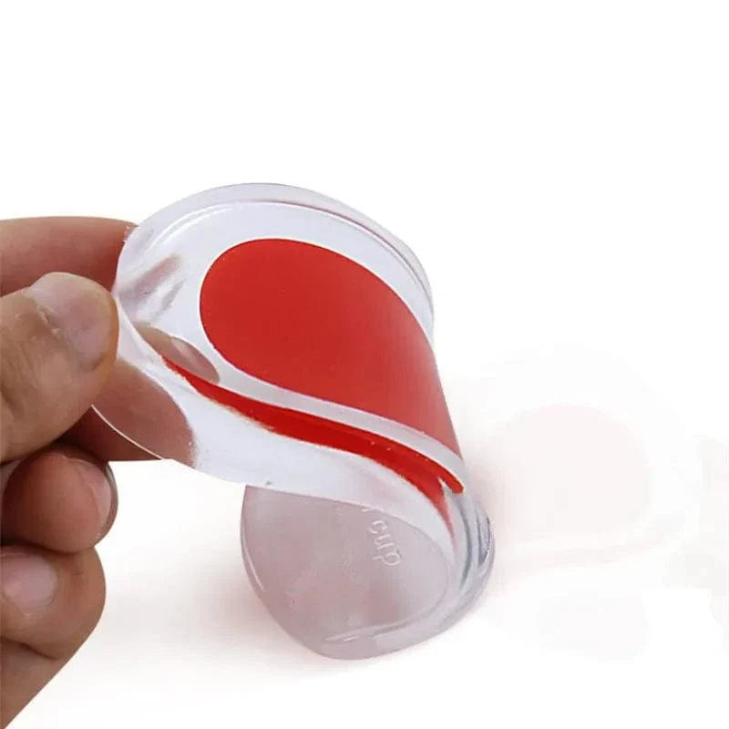 Clear Silicone Heel Cups with Colored Gel Pad – view 2